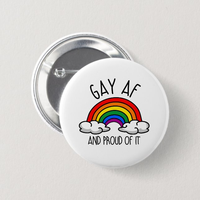 Chapa Redonda De 5 Cm AF GAY y orgulloso de ello (Anverso y reverso)
