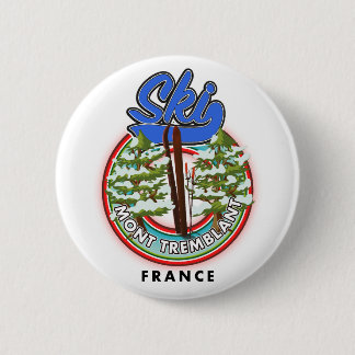 Chapa Redonda De 5 Cm Afiche de viaje para esquiar Mont Tremblant France