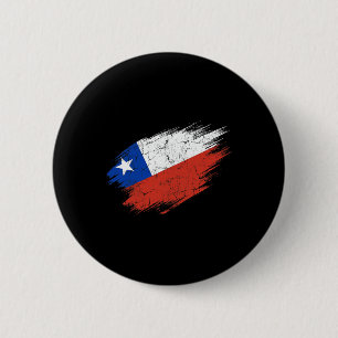Chapa Redonda De 5 Cm Aficionado de fútbol de Chile Bandera desgastada O