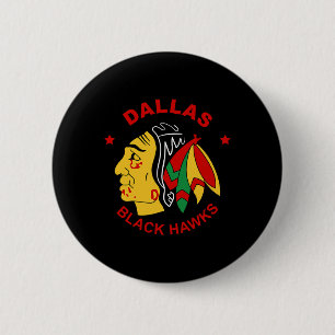 Chapa Redonda De 5 Cm Aficionado vintage de hockey de Dallas Black Hawks