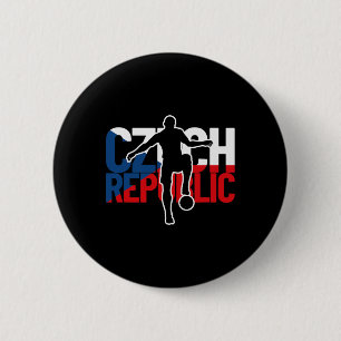 Chapa Redonda De 5 Cm Aficionados de fútbol de la República Checa Jersey