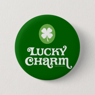 Chapa Redonda De 5 Cm Afortunadamente Charm St. Patrick's Day Pins
