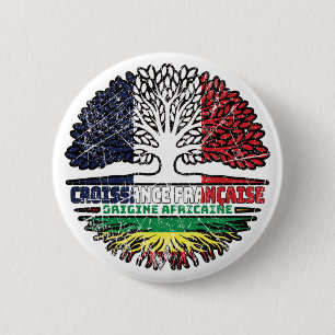 Chapa Redonda De 5 Cm África: Bandera de árboles de Francia africana