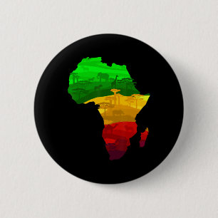 Chapa Redonda De 5 Cm Africa Map Green Yellow Red Orgulloso Orgullo Afri