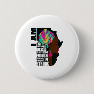 Chapa Redonda De 5 Cm Afro Eres Suficiente Yo Soy Frases Insracionales M