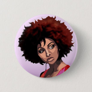 Chapa Redonda De 5 Cm Afro girl