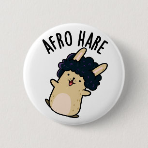 Chapa Redonda De 5 Cm Afro Hare Conejo Gracioso Con Afro Pun