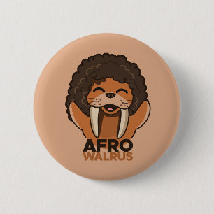 Chapa Redonda De 5 Cm Afro Walrus