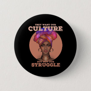Chapa Redonda De 5 Cm Afroamericano T Para Mujeres Cultura De Historia N