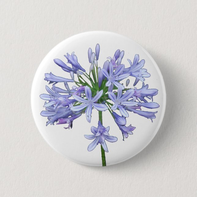 Chapa Redonda De 5 Cm Agapanthus azul (Anverso)
