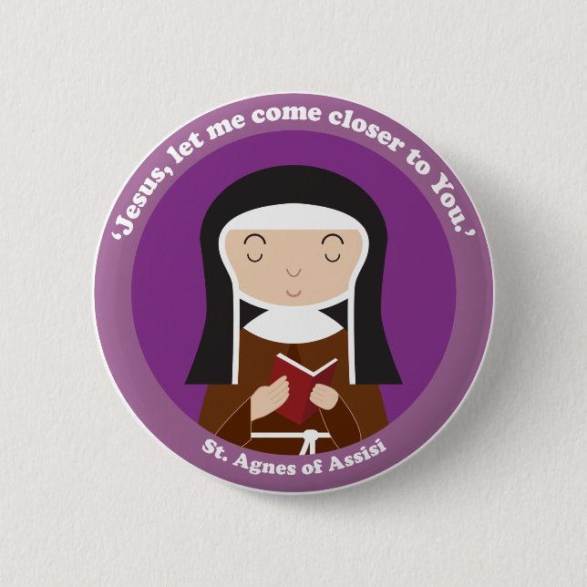 Chapa Redonda De 5 Cm Agnés de Asís (Anverso)