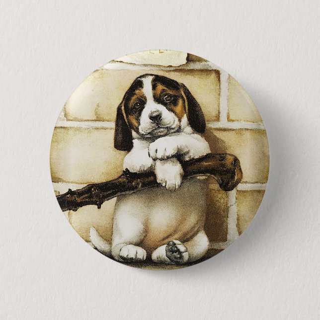 Chapa Redonda De 5 Cm Agradable Cachorro (Anverso)