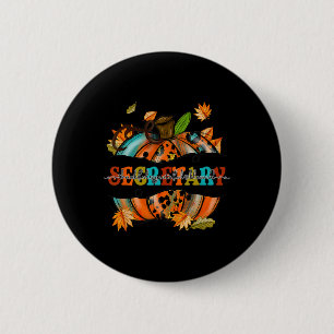 Chapa Redonda De 5 Cm Agradecido Blessn Secretario Pumpkin Autumn