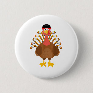 Chapa Redonda De 5 Cm agradecido por el baile de hockey Funny Turkey Ice
