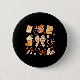 Chapa Redonda De 5 Cm Agradecimiento enfermera otoño Stethoscope Coquett