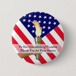 Chapa Redonda De 5 Cm Agradecimientos militares a veteranos y agentes