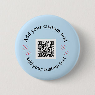 Chapa Redonda De 5 Cm Agrega tu texto personalizado código QR de escaneo