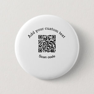 Chapa Redonda De 5 Cm Agrega tu texto personalizado código QR de negocio