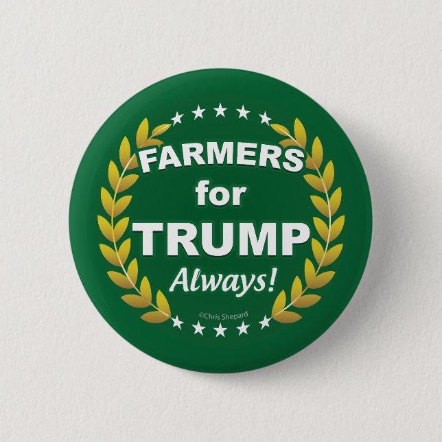Chapa Redonda De 5 Cm ¡Agricultores por Trump! ¡Siempre! (Anverso)