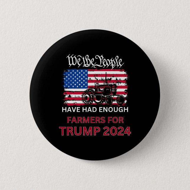 Chapa Redonda De 5 Cm Agricultores Republicanos Por Trump 2024 Nosotros, (Anverso)