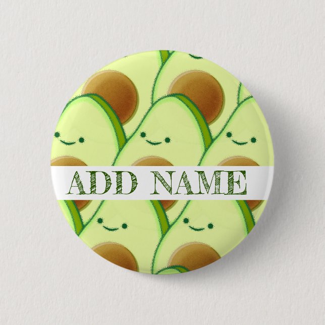 Chapa Redonda De 5 Cm Aguacate verde lindo por todo el nombre personaliz (Anverso)