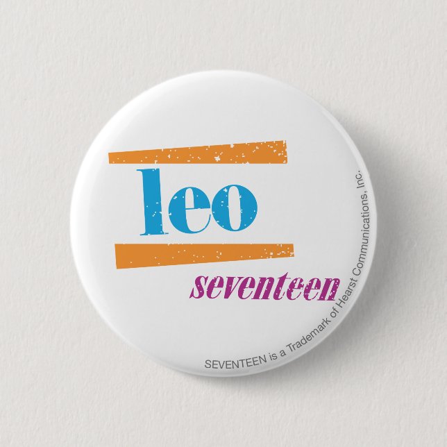 Chapa Redonda De 5 Cm Aguamarina de Leo (Anverso)