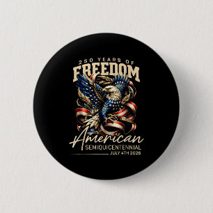 Chapa Redonda De 5 Cm Águila Americana Diseño Libertad 250 Años