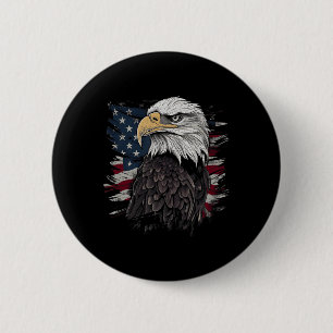 Chapa Redonda De 5 Cm Águila Calva USA Bandera Americana Gráficos Patrió