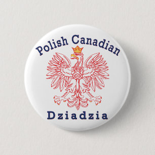 Chapa Redonda De 5 Cm Águila canadiense polaca Dziadzia