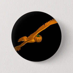 Chapa Redonda De 5 Cm Águila de Halloween voladora