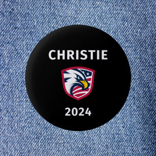 Chapa Redonda De 5 Cm Águila electoral de Chris Christie 2024, patriota