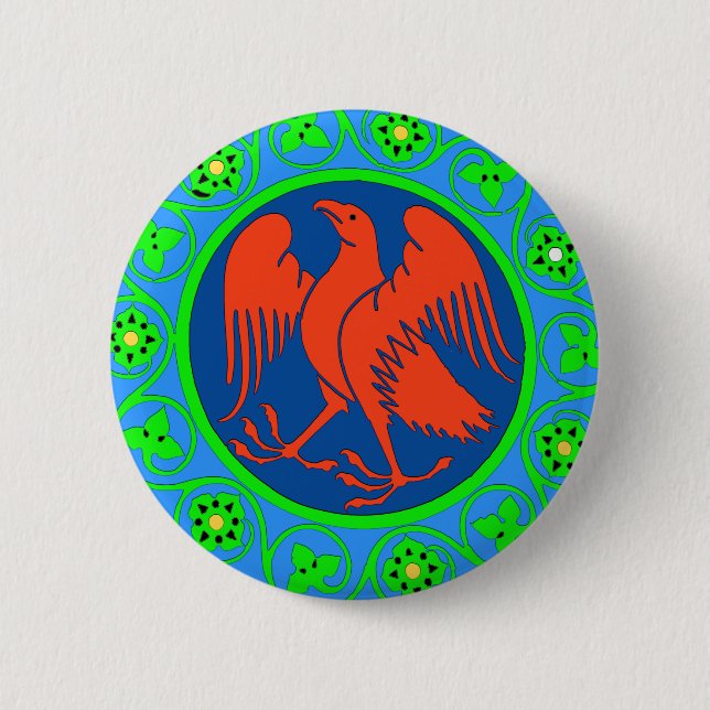 Chapa Redonda De 5 Cm Águila, italiana (Anverso)