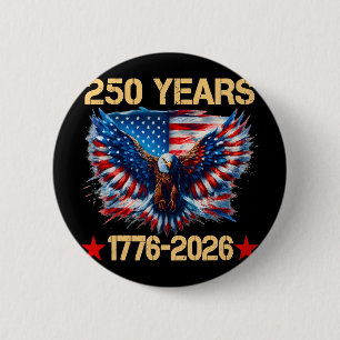 Chapa Redonda De 5 Cm Águila y Bandera 250 Años 1776-2026 250 Cumpleaños