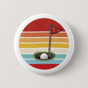 Chapa Redonda De 5 Cm Agujero de pelota de golf vintage