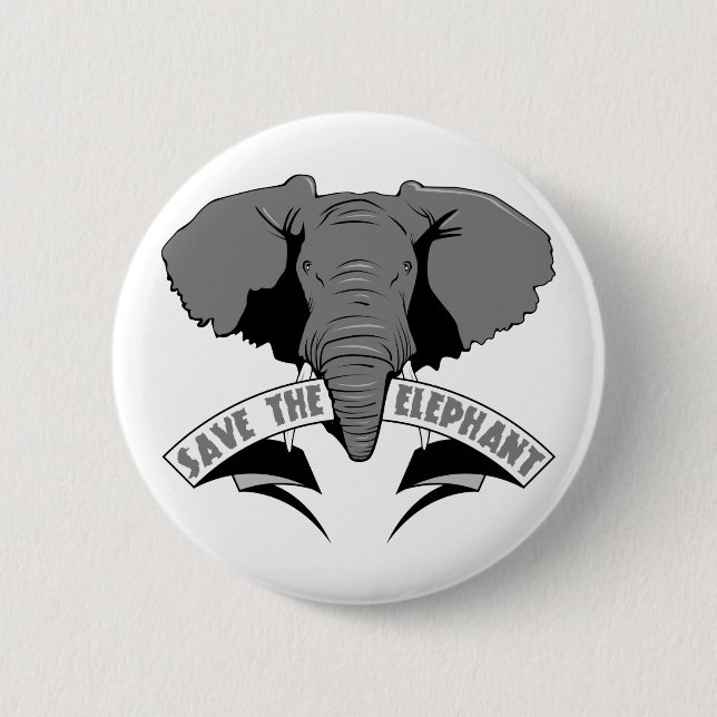 Chapa Redonda De 5 Cm Ahorre el elefante (Anverso)