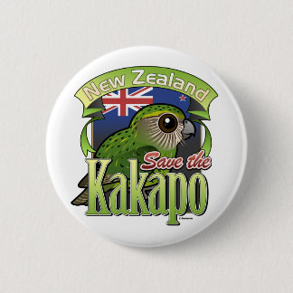 Chapa Redonda De 5 Cm Ahorre el Kakapo de Nueva Zelanda