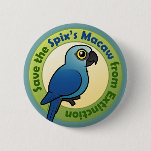 Chapa Redonda De 5 Cm Ahorre el Macaw del Spix de la extinción