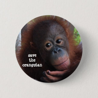 Chapa Redonda De 5 Cm ¡Ahorre los orangutanes!