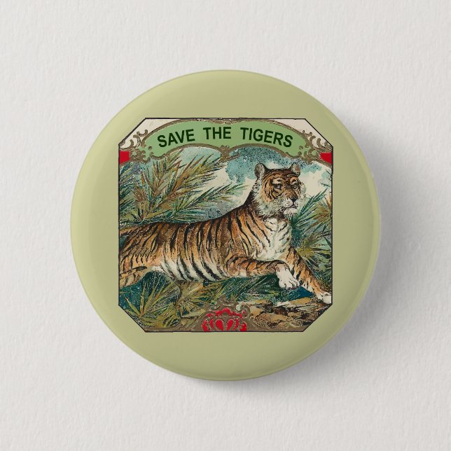 Chapa Redonda De 5 Cm Ahorre los tigres (Anverso)