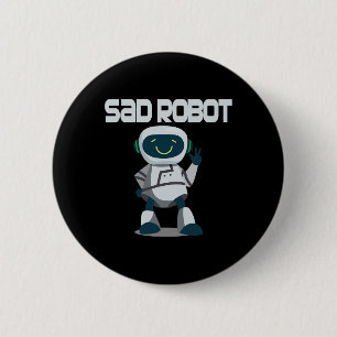 Chapa Redonda De 5 Cm Aidenacesarmy lucha contra el cáncer triste robot