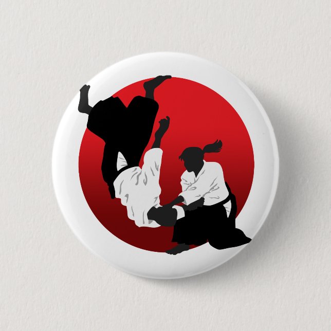 Chapa Redonda De 5 Cm Aikido (Anverso)