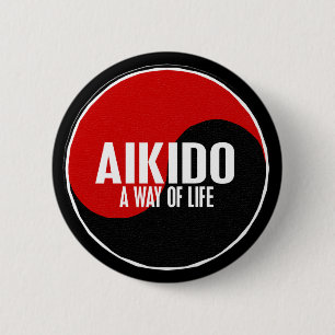Chapa Redonda De 5 Cm Aikido 1 de Yin Yang