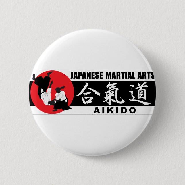 Chapa Redonda De 5 Cm Aikido 2 (Anverso)