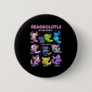 Chapa Redonda De 5 Cm Ajolote kawaii readsolotl del mundo ajolotes