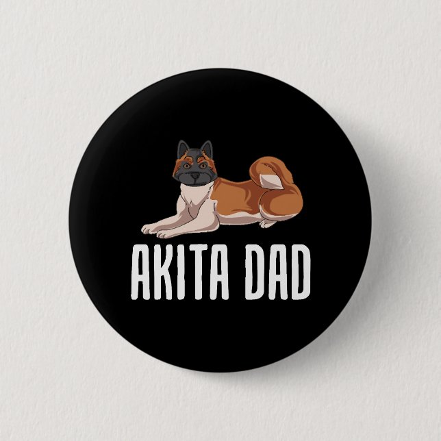 Chapa Redonda De 5 Cm Akita Dad (Anverso)