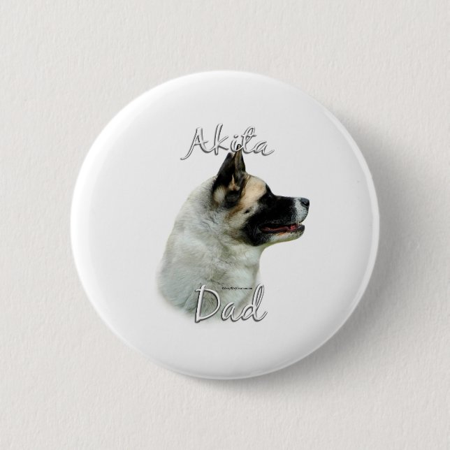 Chapa Redonda De 5 Cm Akita Dad 2 (Anverso)