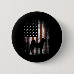 Chapa Redonda De 5 Cm Akita Inu Bandera Estadounidense Patriótica 4 De J