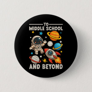 Chapa Redonda De 5 Cm Al Colegio Medio Y Más Allá Astronauta Divertido C