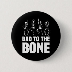 Chapa Redonda De 5 Cm Al divertido esqueleto de Halloween de Bone Skelet