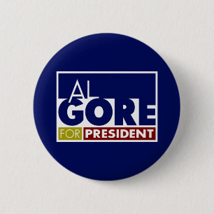 Chapa Redonda De 5 Cm Al Gore para el presidente V1